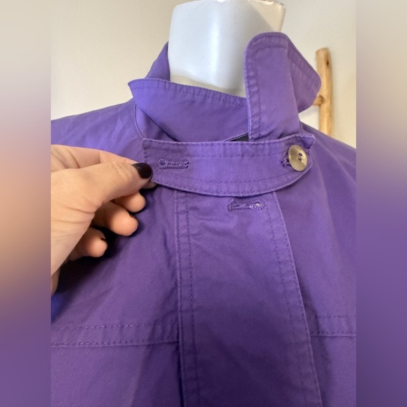 L.L. Bean Women's Chore Barn Coat Jacket Purple Long Rain Active Vintage Medium - Picture 4 of 10